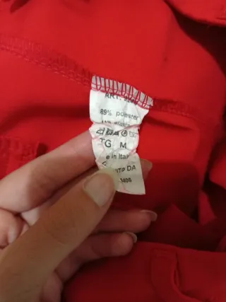 Pantaloni rossi a gamba larga