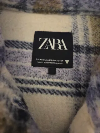Abrigo paño Oversize Zara Cuadros Talla Única