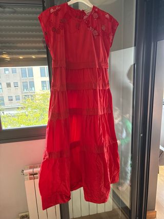 Vestido Purificación García Rojo. guipur y tela ta