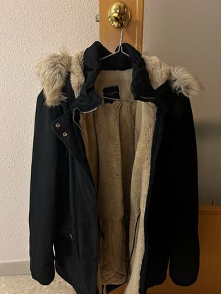 Parka mujer capucha forro pelo Talla L