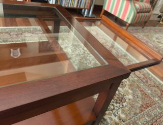 Mesa de salón extensible madera y cristal