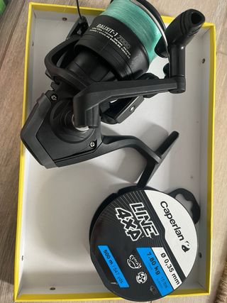 Caña de pescar + carrete + funda