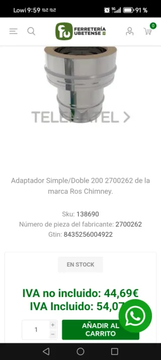 Adattatore per caldaia a parete SP D.200