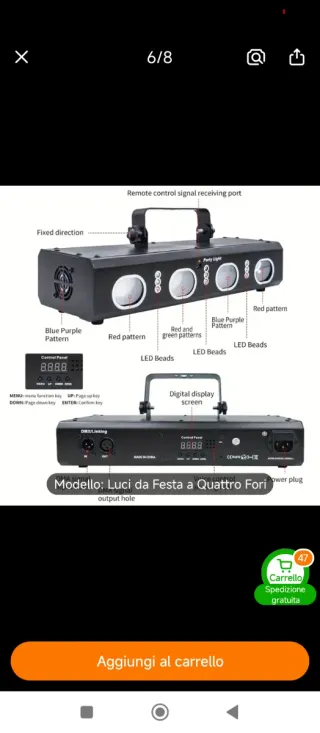 Luci LED Laser per Festa con Telecomando