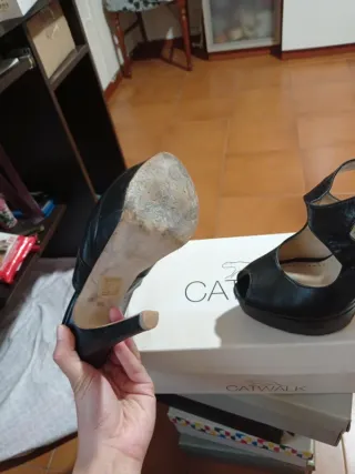 Sandali neri plateau tacco alto