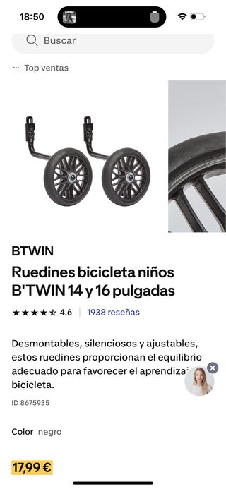 Ruedines B'TWIN 14 y 16 pulgadas