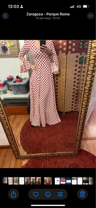 Vestido Flamenca Lunares Rojo T.40