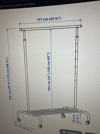 Burro para ropa IKEA blanco