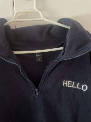 Polar SHEIN azul marino con cremallera corta