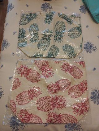 Bolsas de rafia con piñas (2 unidades)