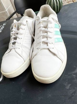 Zapatillas Adidas Blancas y Verdes Talla 38