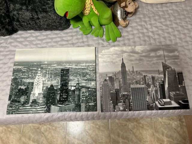 Conjunto Cuadros New York Blanco y Negro