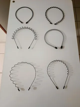 Set 6 cerchietti fermacapelli neri