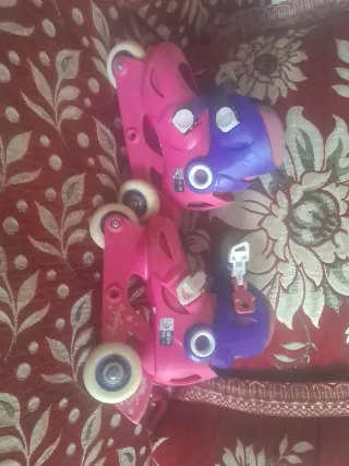 Patines rosas y morados ajustables