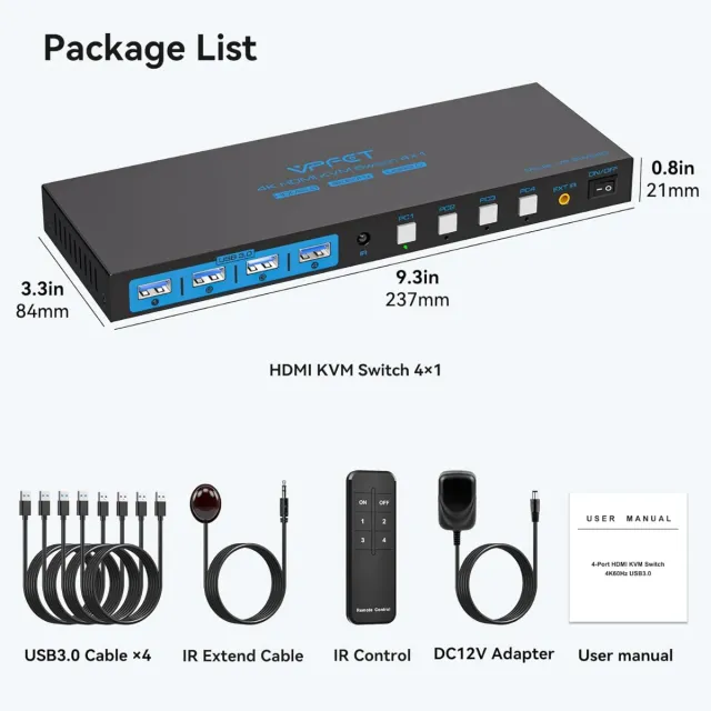 Switch HDMI 4 en 1 salidas 4K