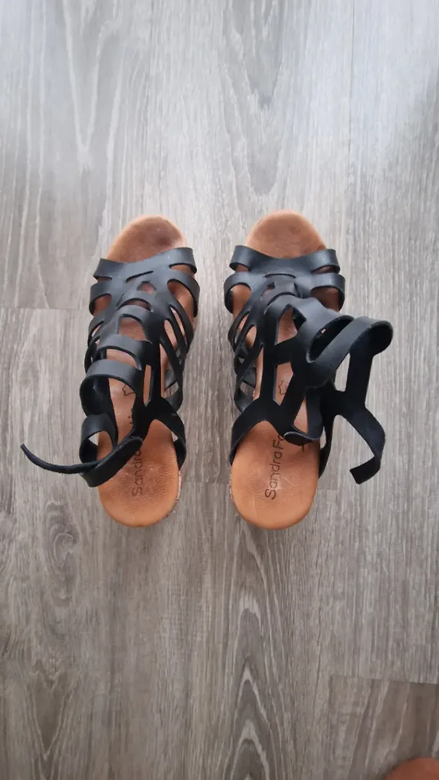 Sandalias tacón Sandra mujer negras talla 37
