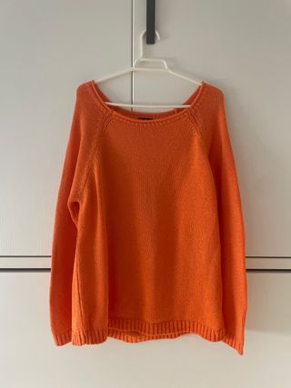 Jersey punto Pilar Prieto naranja, talla grande