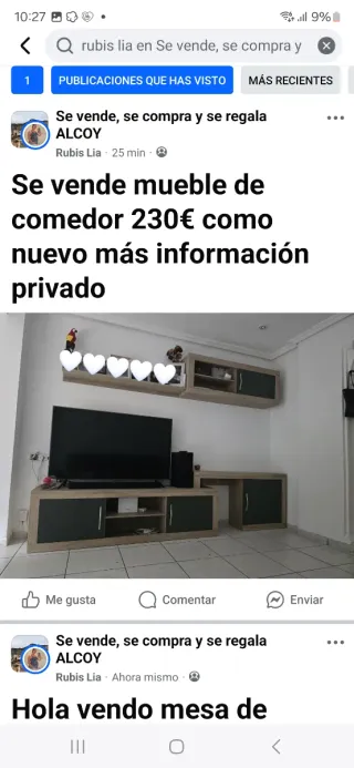 Mueble TV madera negro y marrón