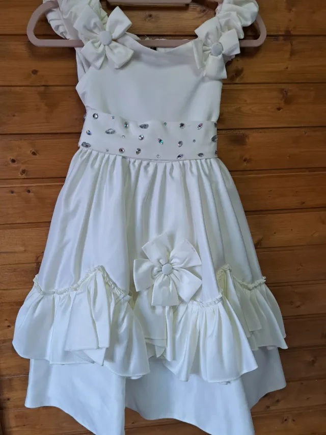 Vestido de fiesta niña blanco Talla 10 años