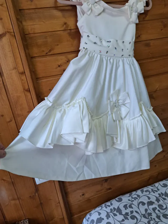 Vestido de fiesta niña blanco Talla 10 años