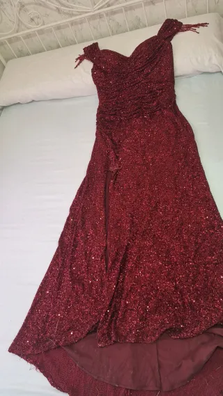 Vestido de fiesta lentejuelas rojo XXXL