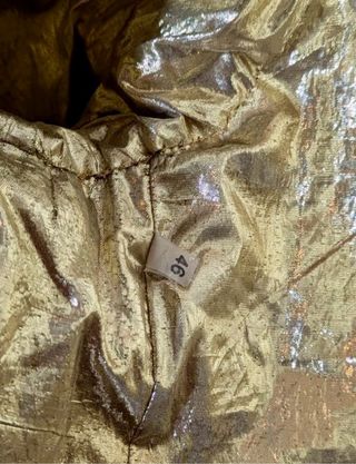 Giacca pelle marrone ricami dorati