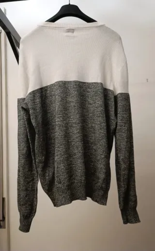 Maglioncino Terranova bicolor grigio/bianco