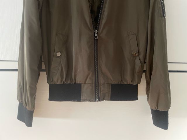 Chaqueta bomber verde oscuro, talla pequeño