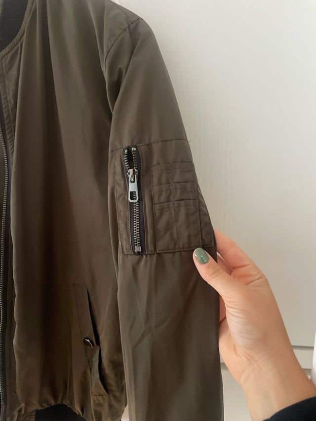 Chaqueta bomber verde oscuro, talla pequeño