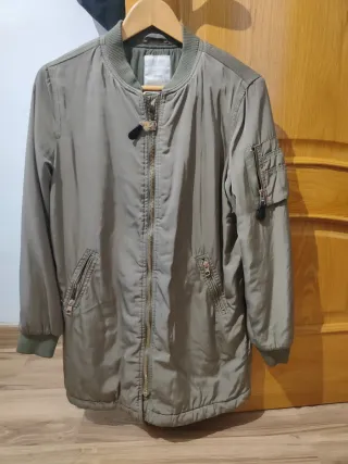 Chaqueta Bomber Larga Verde Oliva
