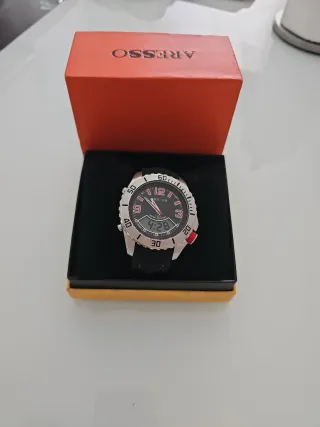 Reloj Aresso Plata y Rojo