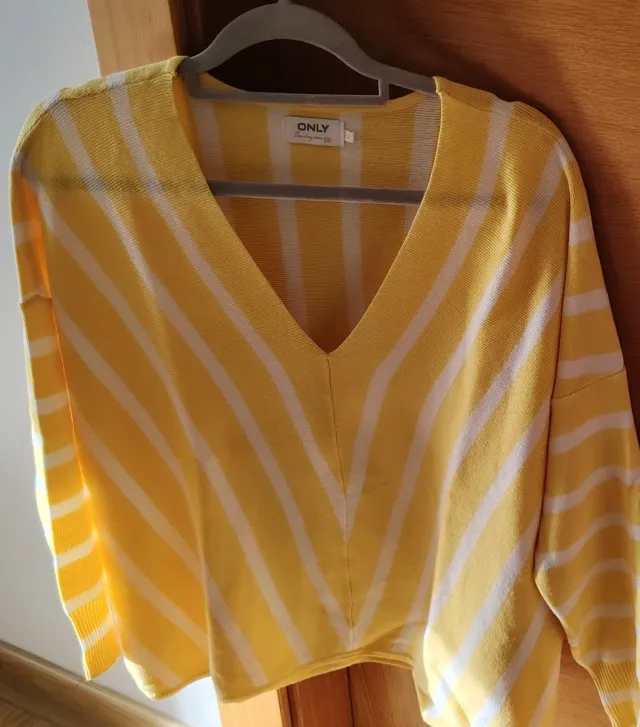 Jersey Only rayas amarillo y blanco