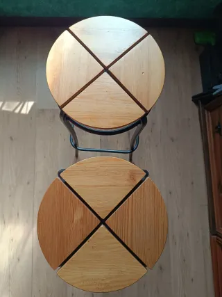 2 Taburetes Altos Madera y Metal Ikea