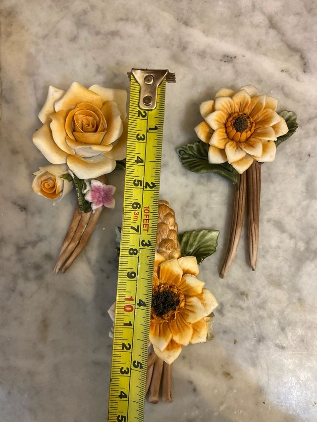 3 Fiori Ceramica Decorativi