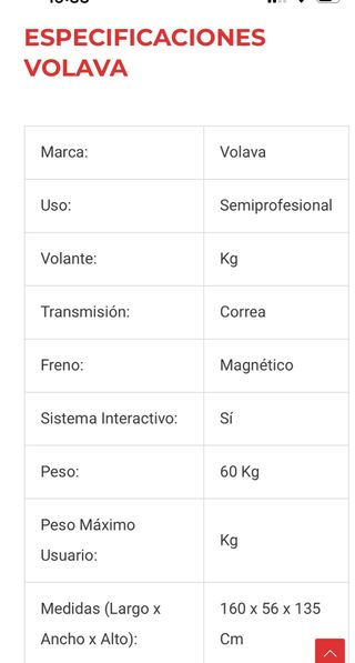 Bici Spinning Volava Alta Gama PALENCIA