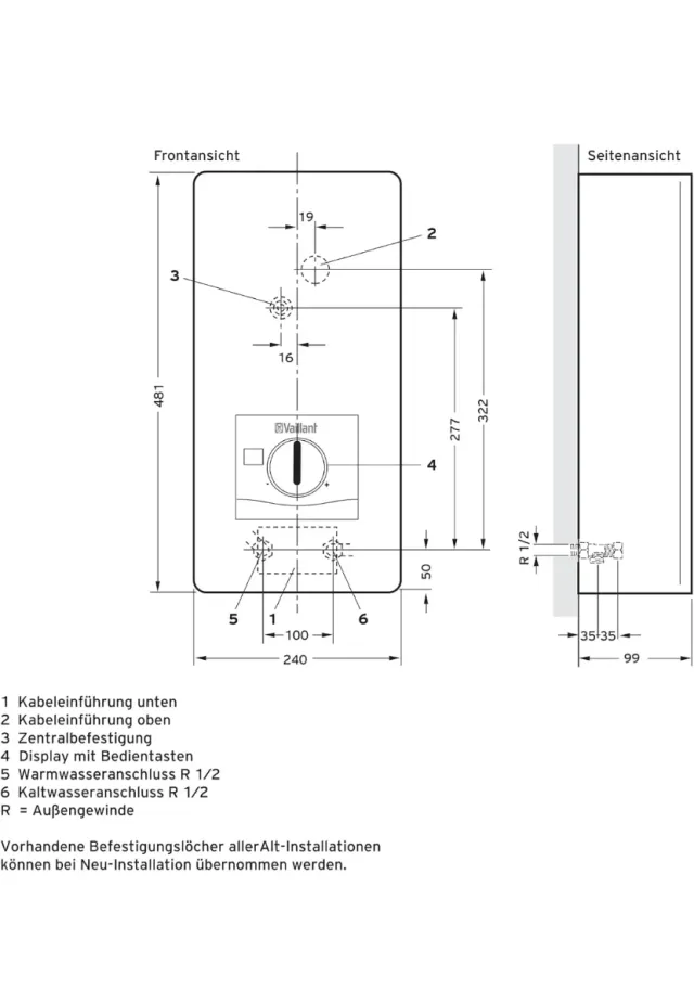 Calentador Vaillant 18Kw Electrónico