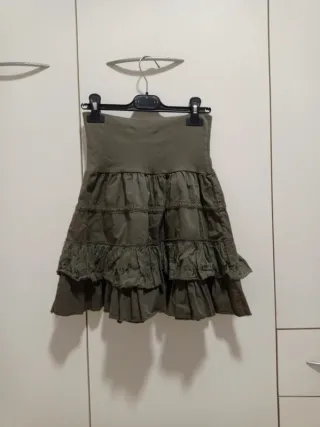 Gonna a balze verde militare