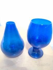  Vasi in Vetro Blu cobalto. Originali Afghanistan.