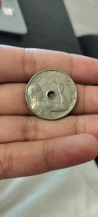 Moneda 25 céntimos República Española 1934