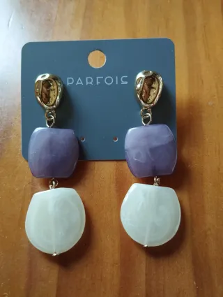 Pendientes Parfois Morado y Blanco