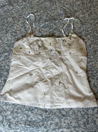 Top Zara Blanco con Pedrería