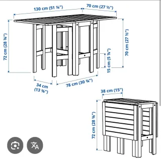 Conjunto Mesa y Sillas Terraza Madera IKEA