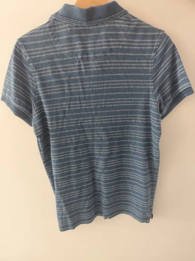 Polo da salsa a righe blu taglia S