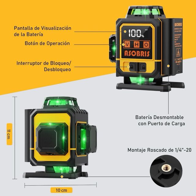 Medidor Láser Autonivelante 360 ° +Tripode NUEVO