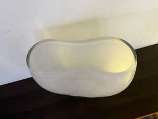 Jarrón de cristal lacado blanco