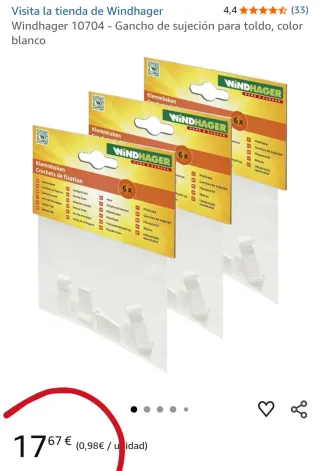 Gancho de sujeción para toldo Windhager