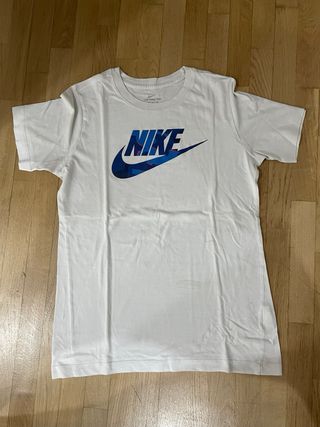 Camiseta Nike Blanca Logo Azul Talla M