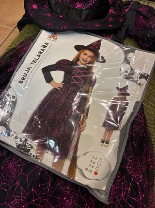 Disfraz Bruja Niña Telaraña y Sombrero