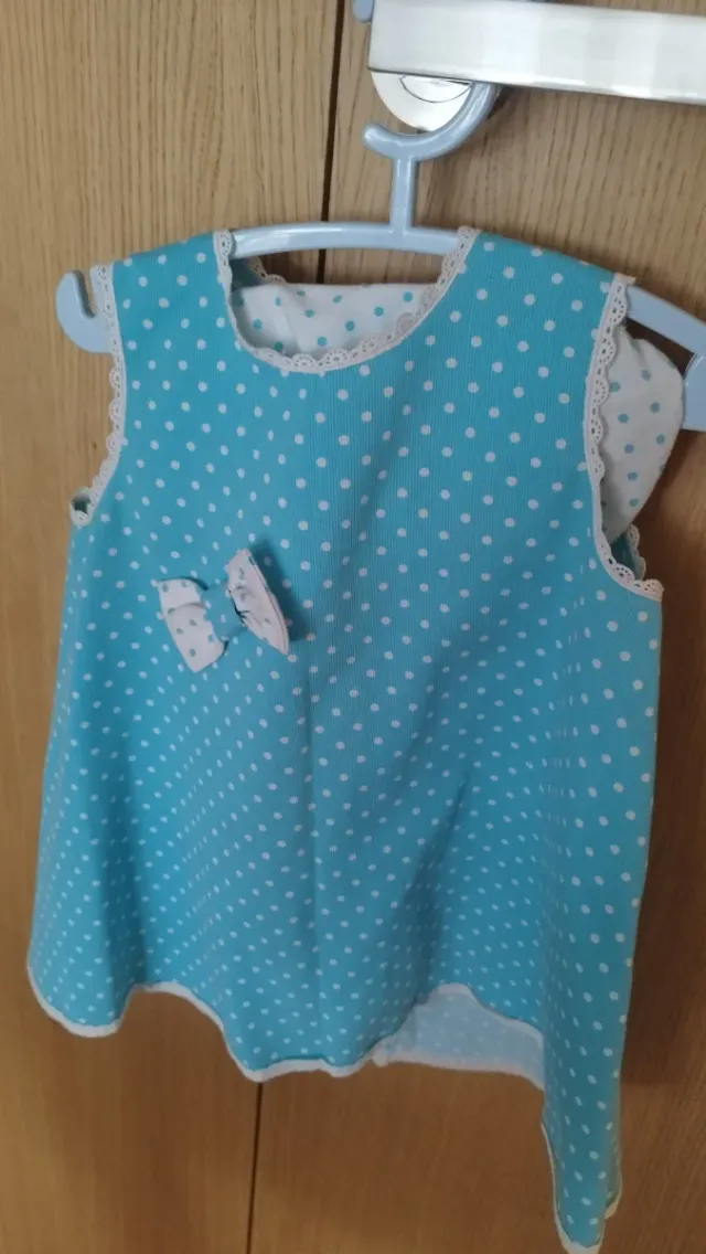 Vestido azul niña puntitos 18-24 meses
