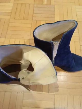 Botines azules de ante